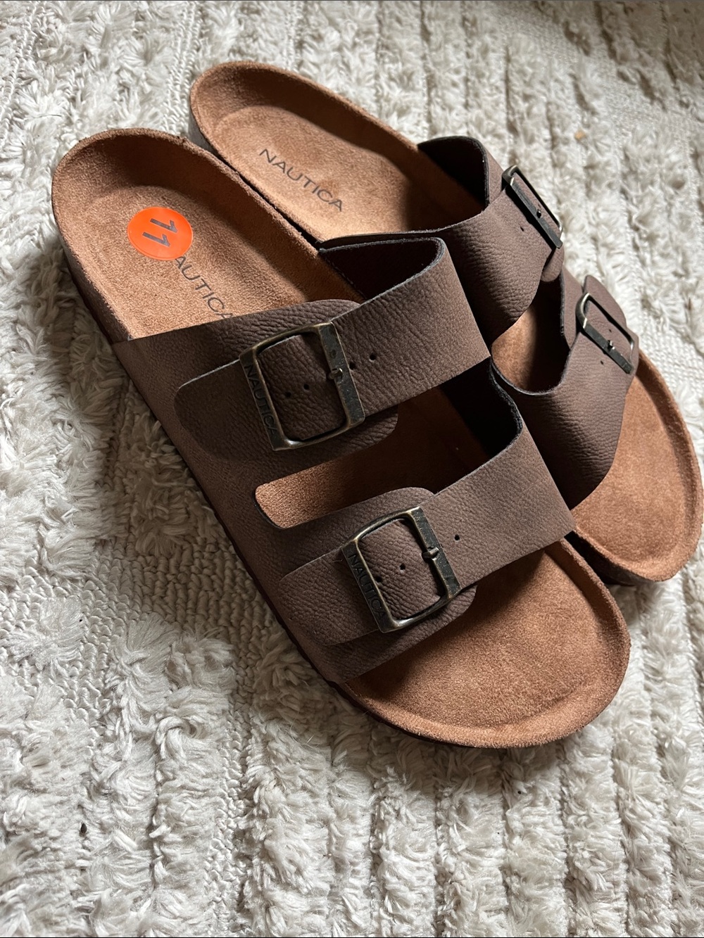 Nautica Mens Brown Birkenstock Lookalike Sandals (NWOT)